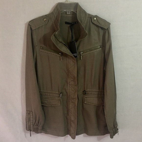 Max Jeans Jackets & Blazers - Max Jeans Green Tencel Utility Military Jacket